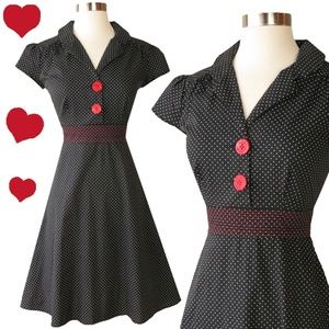 Ruby Rox Retro Pinup Polka Dot Dress